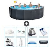 Paquete de piscina - intex - alrededor - 478x478x124 cm + accesorios a2757