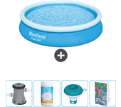 Paquete de piscina - bestway - alrededor - 366x366x76 cm + accesorios cb67
