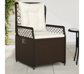 Vidaxl sillones reclinables de jardín 2 uds ratán sintético marrón