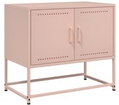 Mueble para tv de acero rosa 68,5x39x60,5 cm