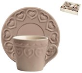Set h&h nuevo 4 tazas café fairylove tortora con plato cc 165