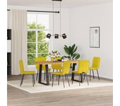 Pack 6 uds sillas de comedor | silla de cocina terciopelo amarillo cfw40689