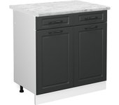 Vicco mueble bajo de cocina r-line, antracita casa de campo, 80 cm , et mármol