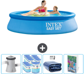 Paquete de piscina - intex - alrededor - 244x244x61 cm + accesorios cb118