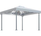 Cenador con tira de luces led aluminio crema 300x300 cm