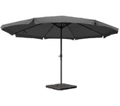 Sombrilla para jardín terraza ø 5m poliéster aluminio 28kg antracita con pies de sombrilla04_0003866