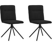 Pack 2 uds sillas de comedor | silla de cocina tela negro cfw96595