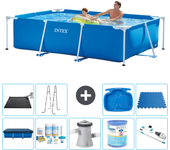 Paquete de piscina - intex - rectángulo - 260x160x65 cm + accesorios a108