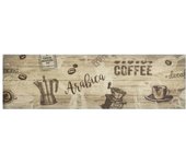 Alfombra de cocina | tapete para la cocina lavable terciopelo marrón café 45x150 cm cfw65233
