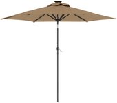 Sombrilla de jardín con poste de acero taupe 225x225x212 cm