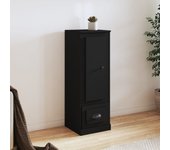Aparador alto | aparador de comedor | armario de cocina madera contrachapada negro 36x35,5x103,5 cm cfw78230