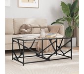 Mesa de centro con tapa de cristal transparente 98,5x50x41cm acero
