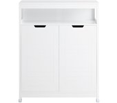 Armario de baño mueble baño auxiliar organizador con 1 comportamiento abierto y 2 puertas 70 x 35 x 90 cm blanco bzr121-w sobuy es