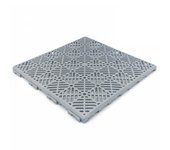 Pack 12 losetas autoventiladas para suelos (1m² aprox. - gris aluminio) - para piscinas, duchas de jardín, baños, vestuarios, terrazas