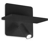Ideal lux piano luz de lectura led de 2 luces negra, interruptor incorporado, 3000 k, no regulable