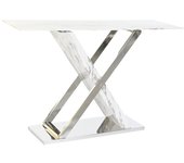 Consola acero cristal 120x40x75 simil marmol
