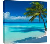 Cuadro de mar tropical - impresión sobre lienzo - dario marzi – serenity bay ii - 40x40 cm