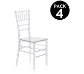 Pack 4 sillas de comedor tyra transparente 46,5 x 88,5 x cm
