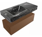 Mondiaz alan-dlux 100cm mueble de baño rust 1 cajón. con lavabo cloud izquierda 1 orificio color lava