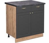 Vicco mueble bajo de cocina fame-line, antracita-oro, 80 cm , et antracita