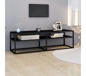 Vidaxl mueble para tv vidrio templado negro 140x40x40,5 cm