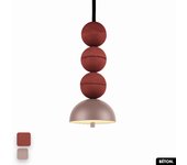 Lámpara colgante de hormigón - bosfor concrete | tierra roja - rosa | 3 bolas | led 14w