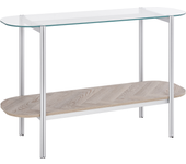 Beliani consola lovell vidrio templado plateado