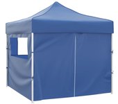 Tienda de jardín | cenador plegable azul con 4 paredes 3x3 m cfw310778
