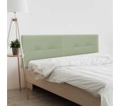 Dhome cabecero de lino natural dual con botones dividido en 2 piezas cabezal tapizado cama dormitorio moderno top trending (verde, 190cm)