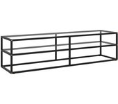 Mueble de tv negro con cristal templado 160x40x40 cm vidaxl