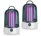 Lámpara eléctrica antimosquitos recargable por usb - trampa para insectos de pared con luz nocturna - para el hogar y el exterior - paquete de 2