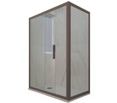 Mampara de ducha corredera 70x170 cm de pvc chocolate h 200 vidrio transparente mod. deco duo