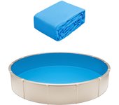 Vevor revestimiento piscina redonda 460x120 cm en vinilo, estilo unibead, forro estándar, resistente al desgaste, para piscina elevada 120 cm