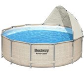 Toldo para piscina desmontable blanco