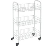 Maison exclusive - carrito de cocina con 3 cestas siena blanco