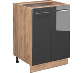 Vicco mueble bajo de cocina fame-line, antracita alto brillo, 60 cm sin encimera