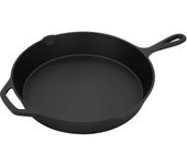 Bbq sartén de cocina hierro fundido para freír y asar ø31cm con doble mango pico