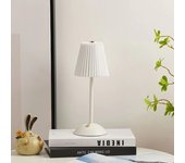 Lámpara de mesa recargable, pequeña lámpara de escritorio con pantalla de tela, led regulables en 3 colores, luz de noche