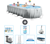 Paquete de piscina - intex - oval - 610x305x122 cm + accesorios a2620