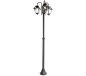 Farol clásico de exterior negro 235 cm 3 luces ip44 - berta