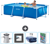 Paquete de piscina - intex - rectángulo - 260x160x65 cm + accesorios cb121
