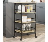 Carro de cocina roble sonoma 45x35x89,5 cm madera contrachapada