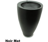 Lavabo totem redondo - cerámica negra mate - 50x85 cm - ove