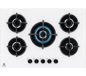 Placa de gas empotrada electrolux egg75372w de 5 quemadores, color blanco