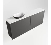 Mondiaz fowy 120cm mueble fondo reducido dark grey. lavabo sobre mueble poole posición izquierda 1 orificio dark grey