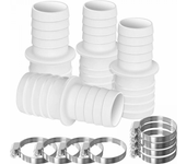 Conector de manguera, 4 piezas, con 8 anillos adaptadores de manguera (ø 32 mm a 38 mm)