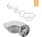 Sensea - jabonera fija suite - 13,5 x 5,9 x 10,8 cm - zamak - vidrio - cromado