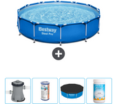 Paquete de piscina - bestway - alrededor - 305x305x76 cm + accesorios cb51