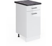 Vicco mueble bajo de cocina r-line, blanco alto brillo, 40 cm , et antracita