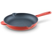 Lätt home - sartén skillet hierro fundido rojo 24cm - sartén esmaltada - inducción, gas, vitro y horno - antiadherente sin revestimiento químico